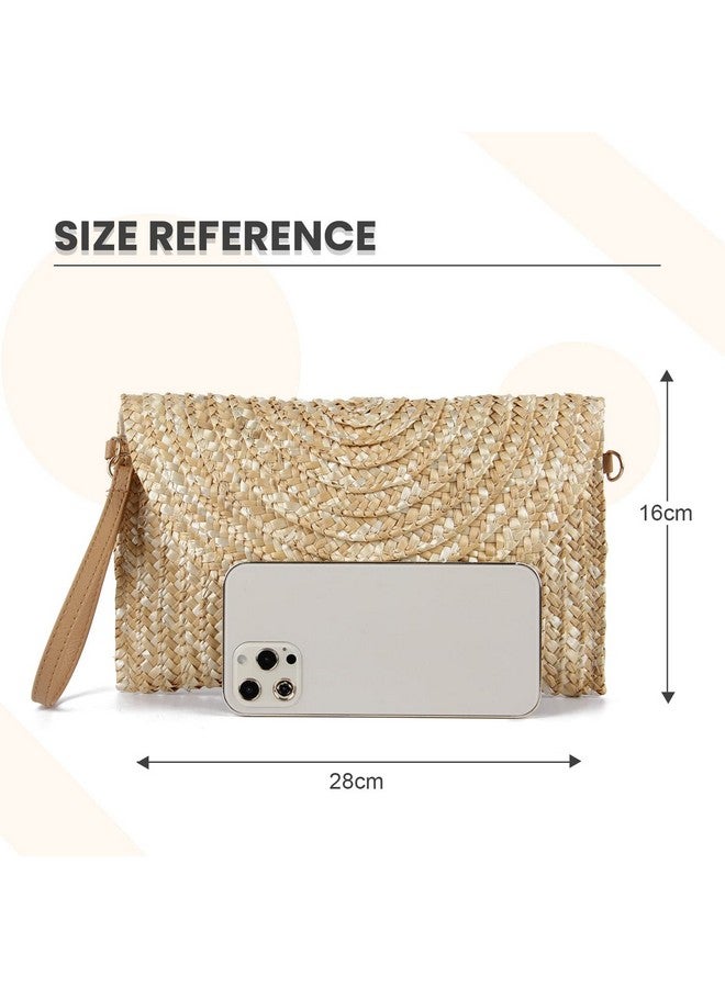 LUI SUI Straw Clutch Purse Bags For Women Summer Beach Purse Woven Straw Shoulder Bags Beach Clutch Bags - Image 5