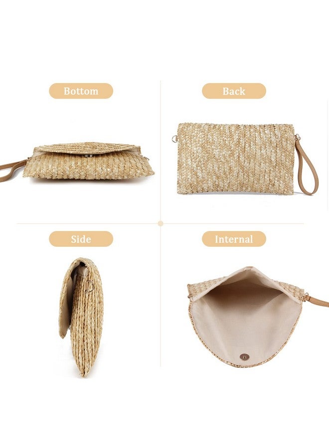 LUI SUI Straw Clutch Purse Bags For Women Summer Beach Purse Woven Straw Shoulder Bags Beach Clutch Bags - Image 2
