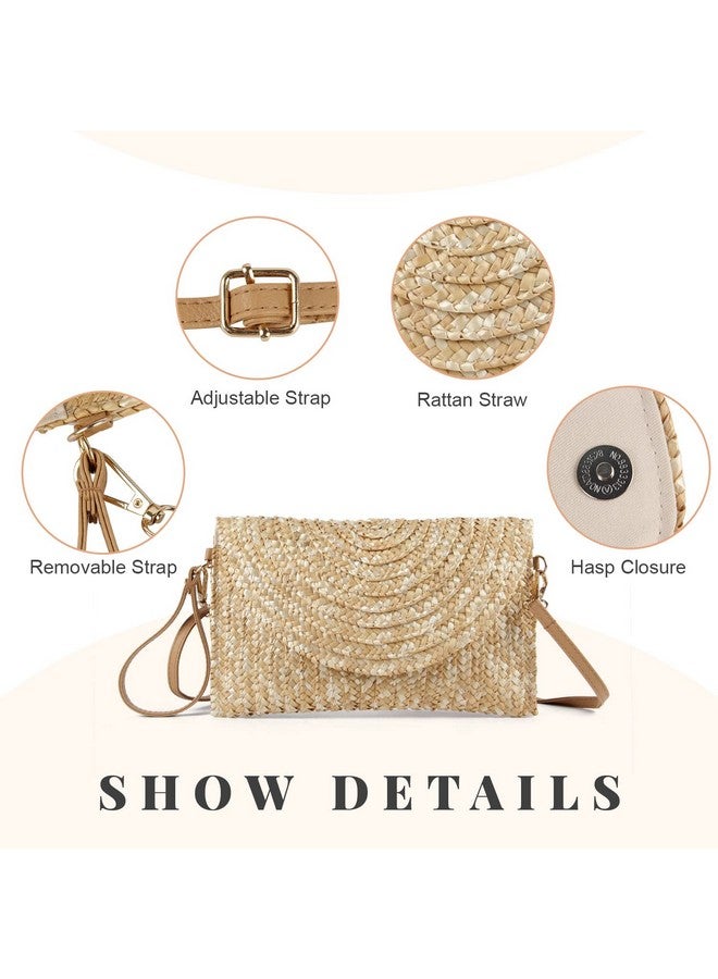 LUI SUI Straw Clutch Purse Bags For Women Summer Beach Purse Woven Straw Shoulder Bags Beach Clutch Bags - Image 3