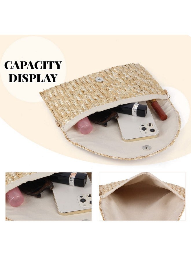 LUI SUI Straw Clutch Purse Bags For Women Summer Beach Purse Woven Straw Shoulder Bags Beach Clutch Bags - Image 4