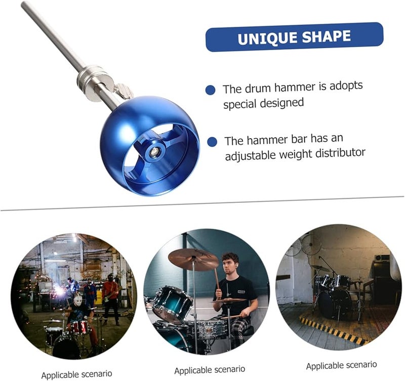 Blue Alloy Drum Pedal Hammer Single Double Kick Percussion Accessory for Drummers - Image 5