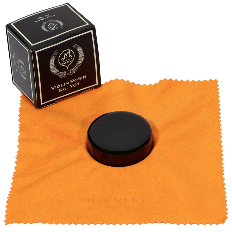 M MI & VI MI&VI Premium Dark Rosin for Violin, Viola, Cello Bows | Super Sensitive | Velvet Polish Cloth | Round Resin - By MIVI Music - Image 5