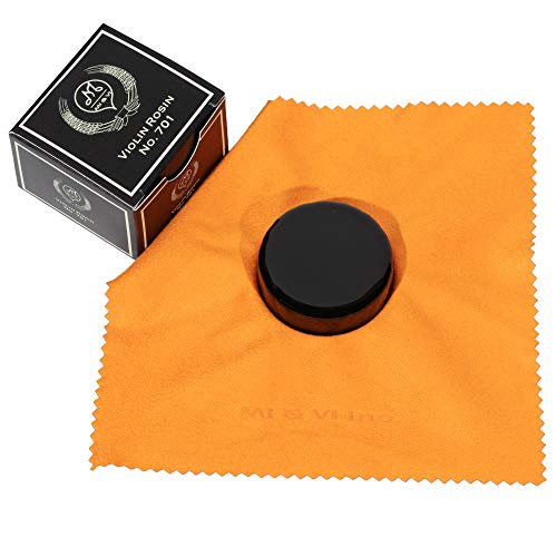 M MI & VI MI&VI Premium Dark Rosin for Violin, Viola, Cello Bows | Super Sensitive | Velvet Polish Cloth | Round Resin - By MIVI Music - Image 2