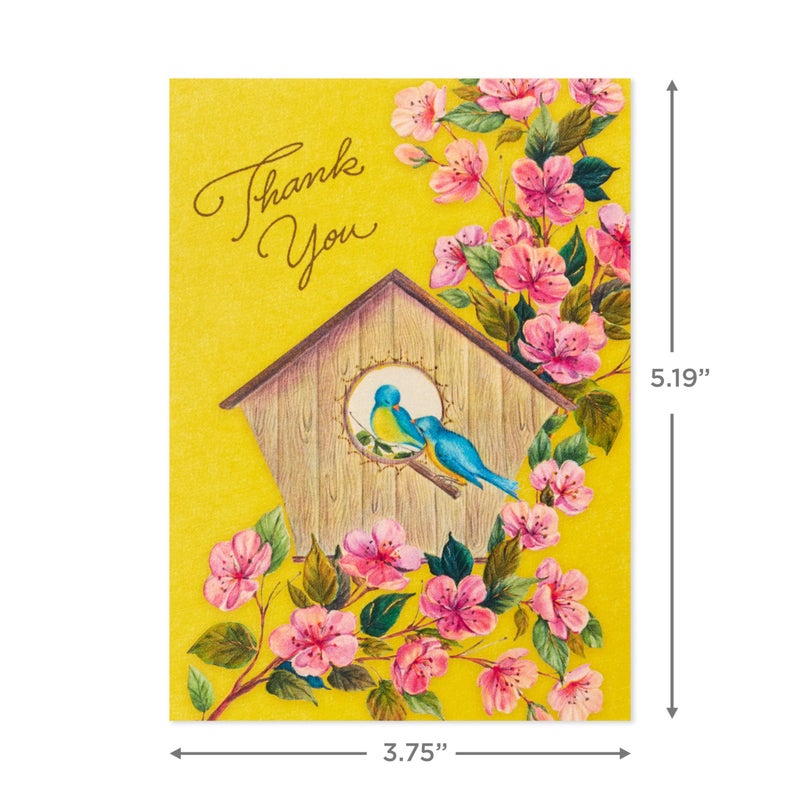 Hallmark Vintage Thank You Note Assortment (48 Blank Cards with Envelopes) Butterfly, Flowers, Birdhouse - Image 3