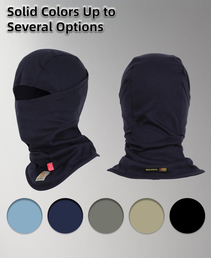 BOCOMAL FR Flame Resistant Balaclava Face Mask Arc Rated NFPA2112 CAT2 Helmet Liner Covering Hood for Welding Navy - Image 5