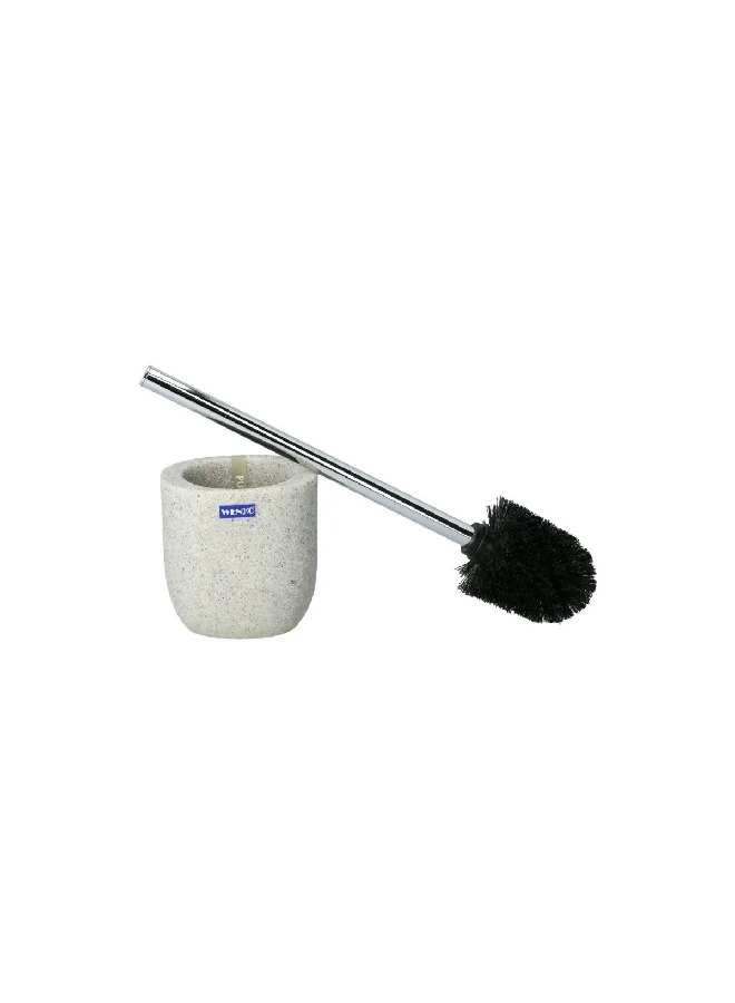 Wenko Puro Contemporary Design Polyresin Toilet Brush with Holder Light Grey and Silver 37 x 9 x 11.3 cm 22021100