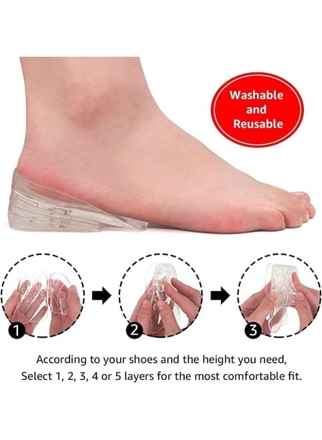 Height-increasing insoles with up to 5 layers of silicone gel, used inside shoes for heels, one pair. - Image 5