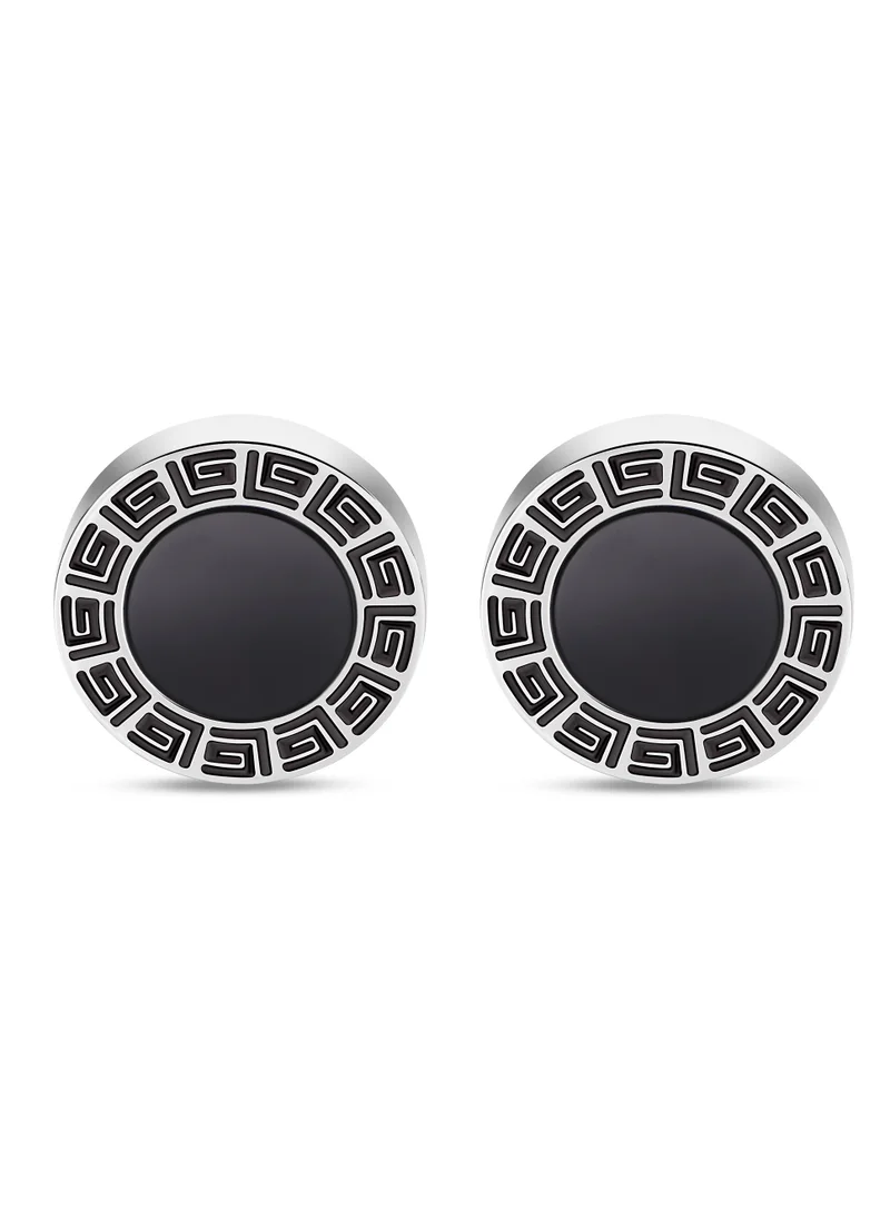 Guy Laroche Guy Laroche Alain Black and Silver Cufflinks for Men