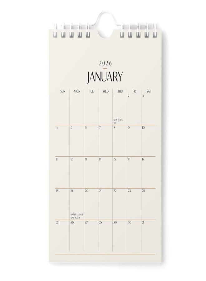 Karto Small Wall Calendar 2026 - Vertical 6x9 inch January 2026 to June 2027 - Small, Versatile, and Easy Planning with the Aesthetic Desk Monthly Calendar - Beige - Image 1