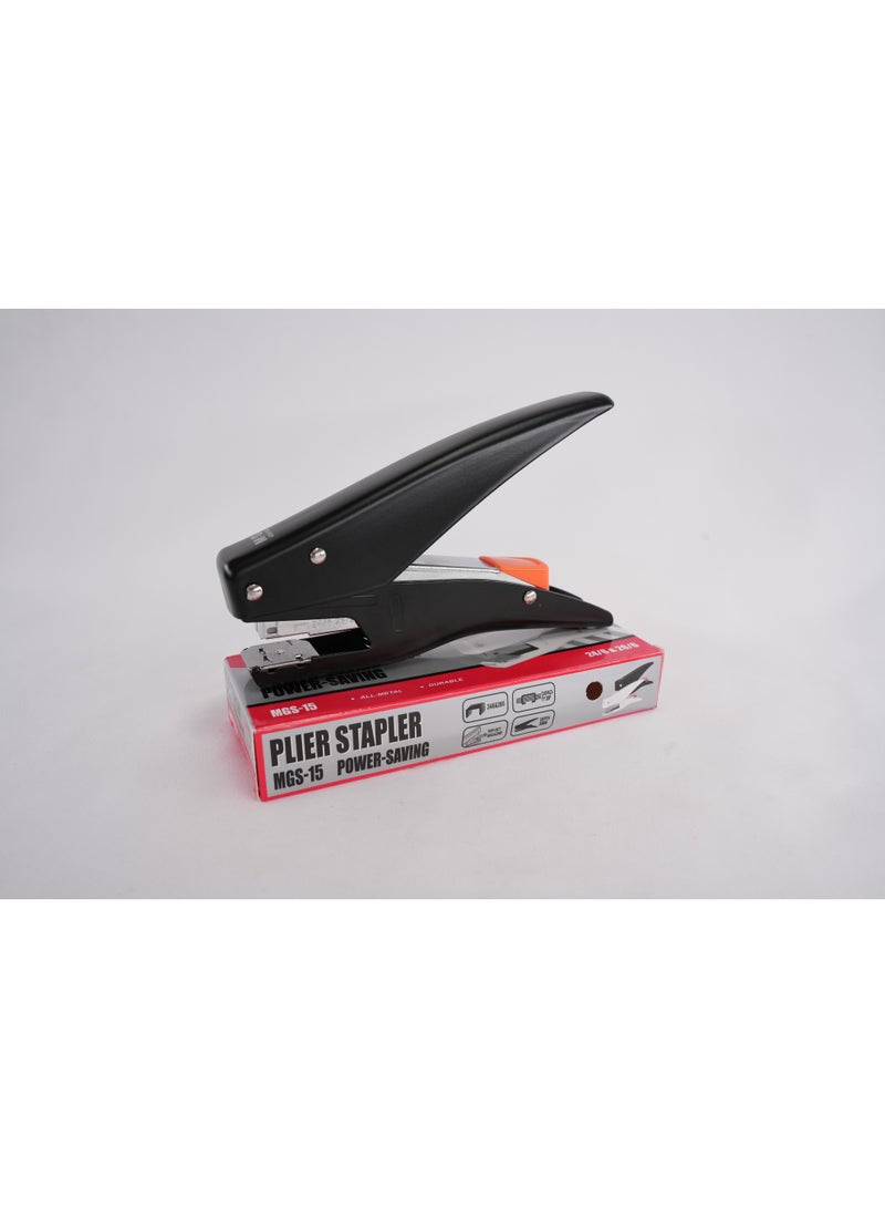 ام اند جي 24/6 Plier Stapler-Black only All metal construction Pop out staples loading/20sheets staple capacity - Image 2