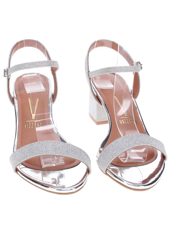 VIZZANO Vizzano Ladies Low Heel Sandals Silver | Made In Brazil