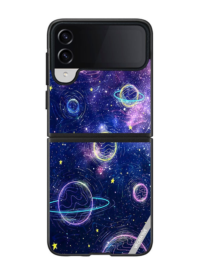 VR CREATIVE Protective Case Cover For Samsung Galaxy Z Flip4 Galaxy Design Multicolour - Image 1