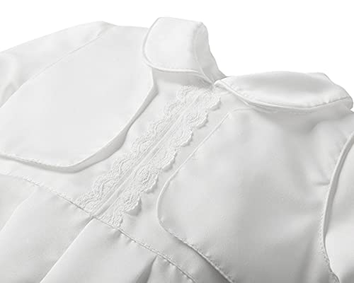 Leideur Baptism Outfits for Baby Boy's 2 Pieces 1 Year Birthday White Christening Set With Cap (White, 9-12 Months) - Image 3