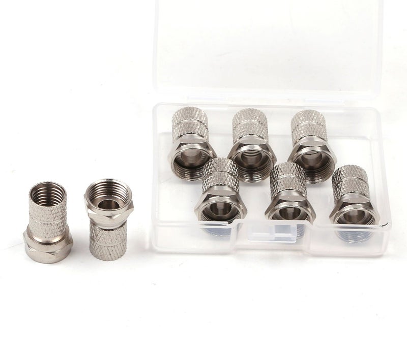 PENTA ANGEL RG6 F-Type Twist-On Coaxial Cable Connector Adapter Plug, 6PCS (Silver) - Image 3