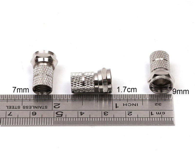 PENTA ANGEL RG6 F-Type Twist-On Coaxial Cable Connector Adapter Plug, 6PCS (Silver) - Image 2
