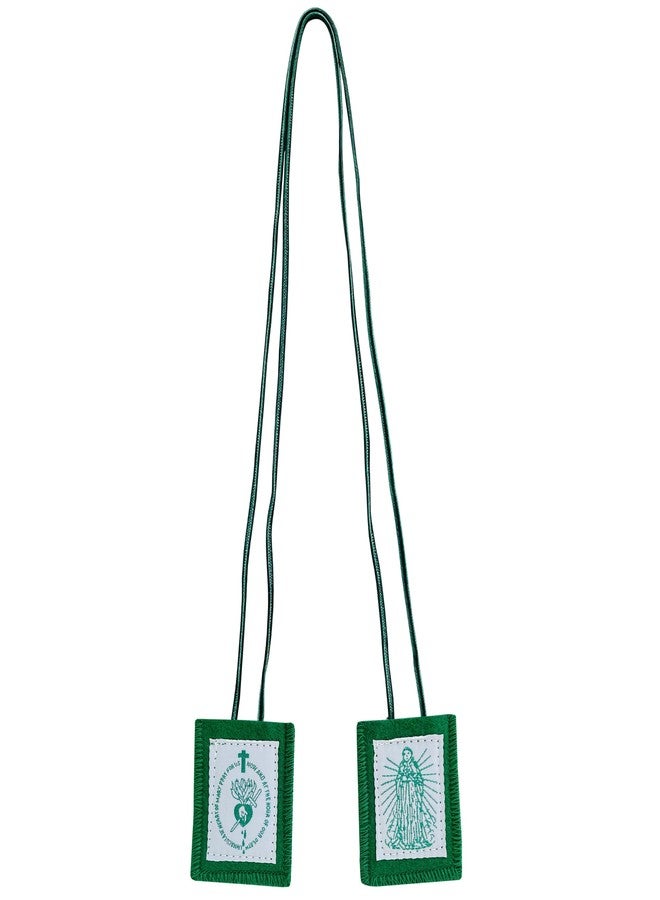 TALPGOD Scapulars Catholic, 3 Pack Green Scapular Of Immaculate Heart of Mary Green, Escapularios Catolicos Scapular Catholics Necklaces Religious Gift, Mexican Decor Religious Statues Wall Cross - Image 3