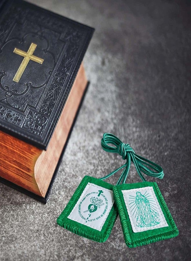 TALPGOD Scapulars Catholic, 3 Pack Green Scapular Of Immaculate Heart of Mary Green, Escapularios Catolicos Scapular Catholics Necklaces Religious Gift, Mexican Decor Religious Statues Wall Cross - Image 5