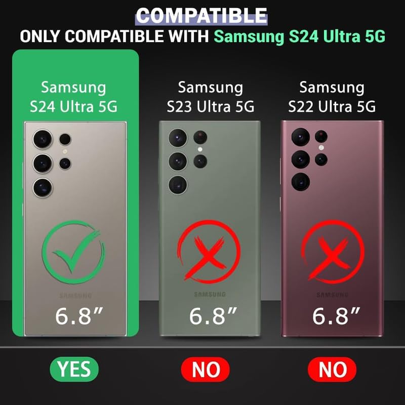 US LITE Back Cover for Samsung Galaxy S24 Ultra with Portable Kickstand | Mag-Safe Compatible Magnetic Case | Shockproof Military Grade Protection | Extreme Protection Phone Cover – Black - Image 2