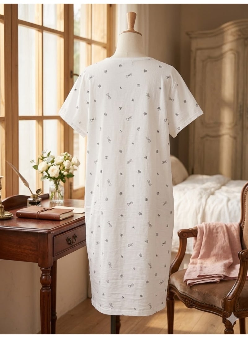 Women's Vintage-Inspired Cotton Crinkle Ruffle free Size Nightgown - Image 2