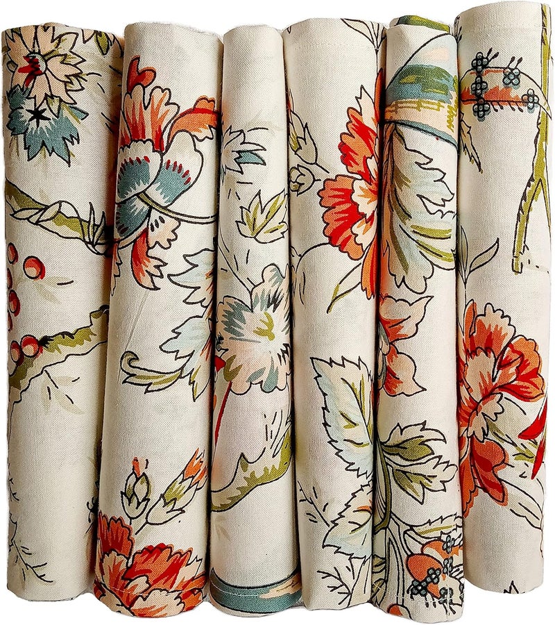 GURU JEE Soft Cotton Printed Napkin Bird and Flower for Everyday Use Table Napkins Cloth Set of 6 Dinner Table Napkins 100 Cotton Cloth Napkins Washable - Image 4