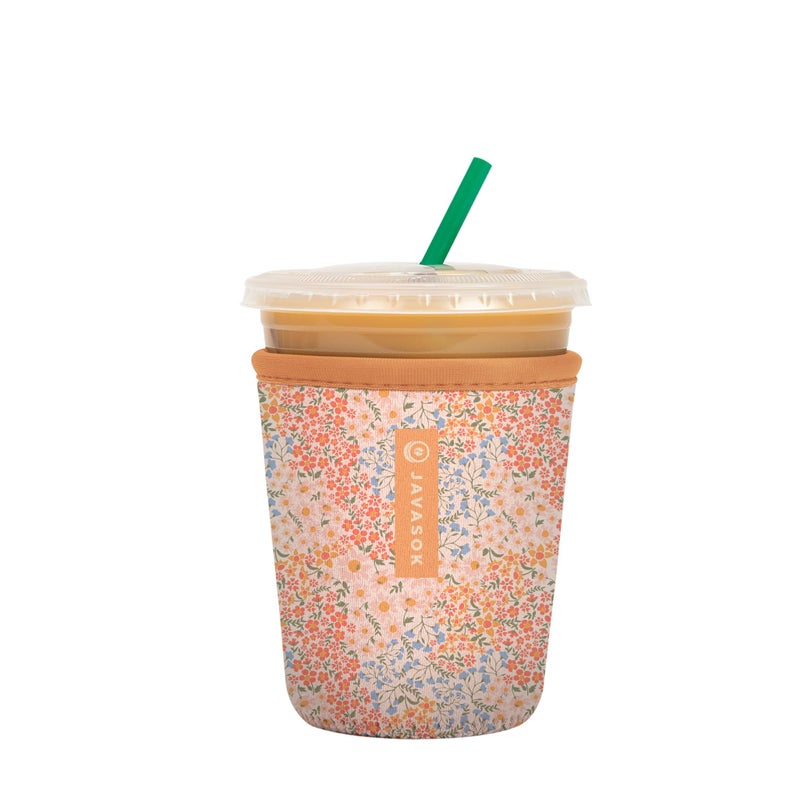 Sok It Java Sok Iced Coffee & Cold Soda Insulated Neoprene Cup Sleeve (Dainty Florals  Small: 16-20oz) - Image 1