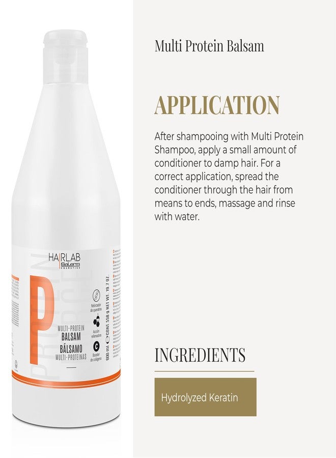 SALERM - Hair Conditioner - Multi-Proteins Hair Lab Balm - 600 ml - Helps Strengthen and Repair Hair - Adds Volume - Paraben-Free - Image 4