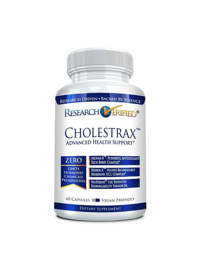 Research Verified Cholestrax - Support LDL and HDL Levels - Berberine, Lecithin, Berry Complex - 60 Capsules - 1 Month Supply - Vegan - Image 1