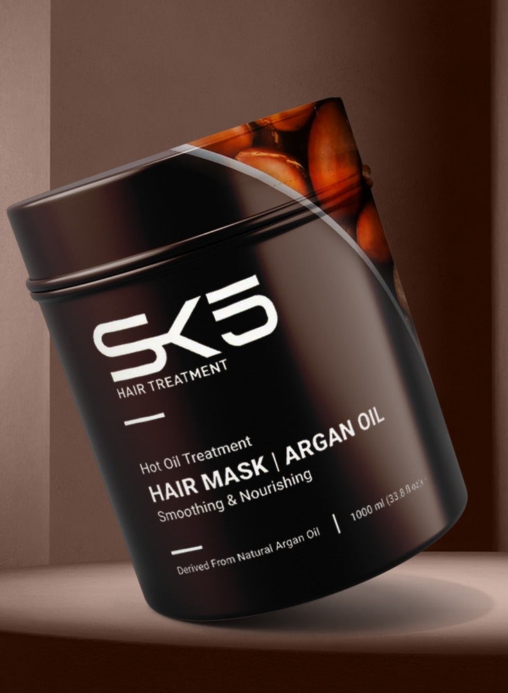 SK5 Professional Argan Oil Hair Mask 1000ml - Density Restoring Formula - Image 4