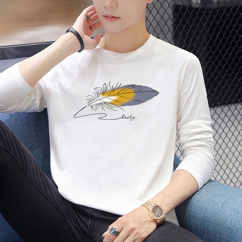 Long-Sleeved T-Shirt Men'S Casual All-Match Autumn New Korean Style Plus Size Trendy Men'S Long-Sleeved Base T-Shirt Stall Supply - Image 1