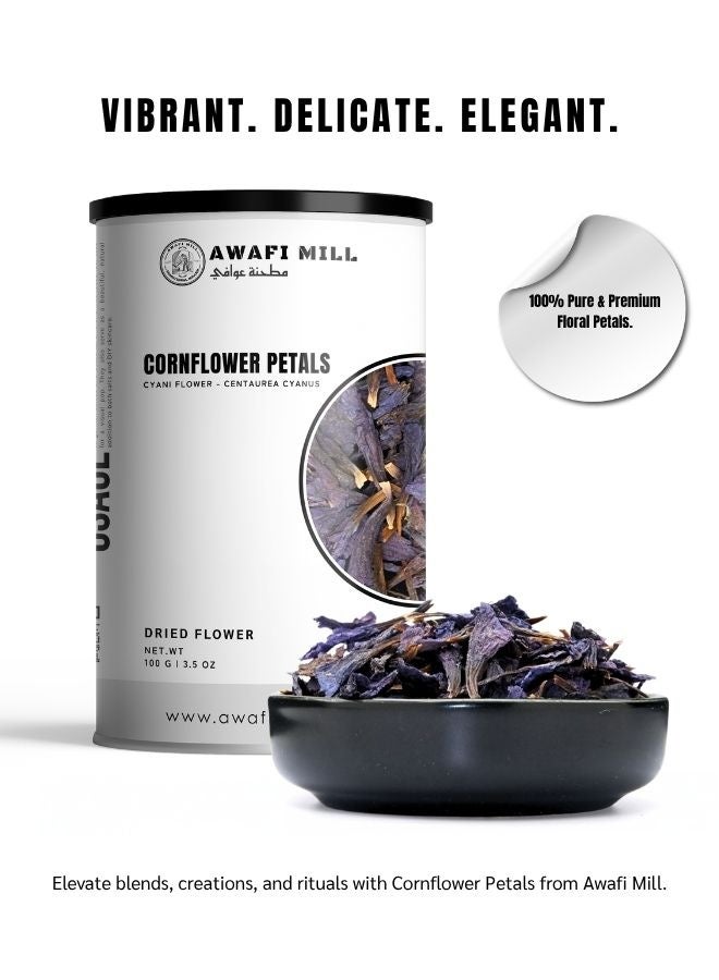 AWAFI MILL Blue Cornflower Petals (Food-Grade) | Centaurea cyanus | Edible Flower for Herbal Tea Blends, Cake and Drink Decoration | Vibrant Sapphire Blue - 100 g | 3.5 Oz - Image 4