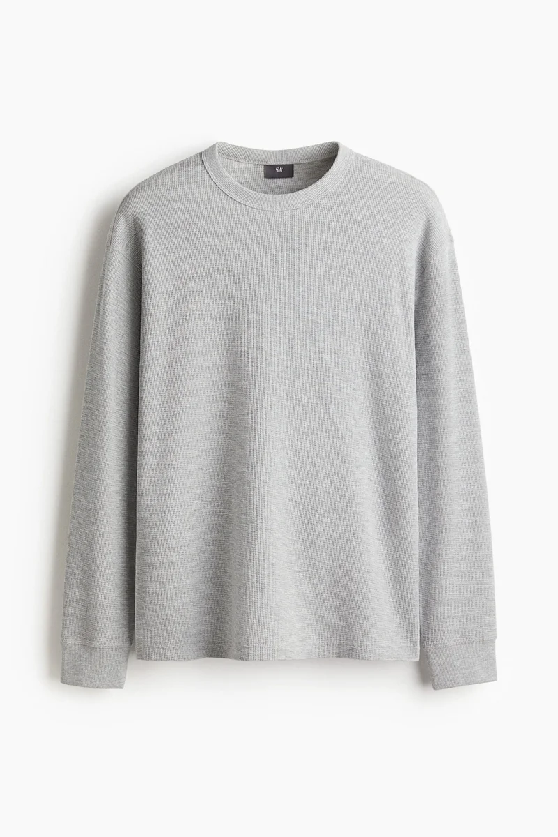 اتش اند ام بيجاما قطنية مكونة من بلوزة وبنطلون بنمط الوافل