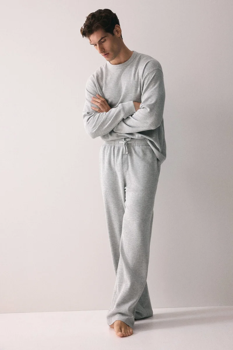 H&M Waffled cotton pyjama top and bottoms