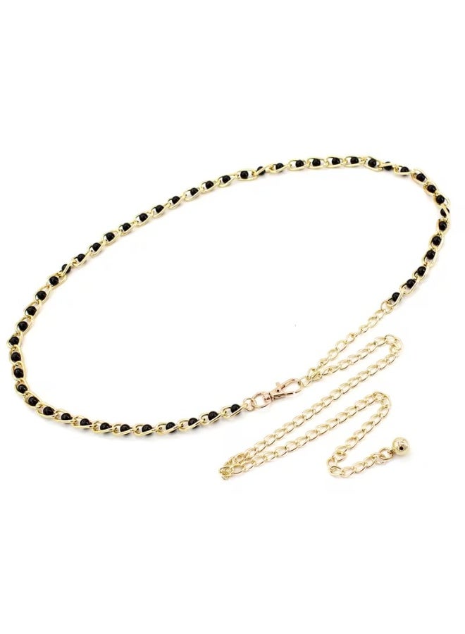 Goolsky Women'S Sweet Pearl Accent Belt Skirt - Elegant Metal Belt Link Design, Versatile for Casual Or Weekend Wear, Average Size, Alloy Material, Fashion Accessory|Fashionable Accessory|Chic - Image 4