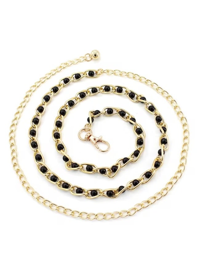 Goolsky Women'S Sweet Pearl Accent Belt Skirt - Elegant Metal Belt Link Design, Versatile for Casual Or Weekend Wear, Average Size, Alloy Material, Fashion Accessory|Fashionable Accessory|Chic - Image 5