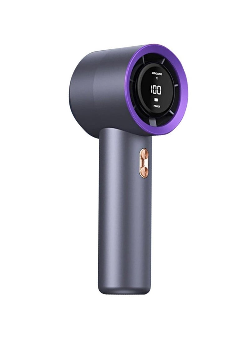 VIO High Speed Portable Small Handheld Turbo Fan 5 Speed Personal Fan with Digital Display Compact Handheld Fan Mini Fan with Concentrated Turbo Wind Low Noise Battery Operated Cooling Fan for Travel Home Desk Office Indoor Outdoor Summer Beach Pool Picnic Camping Barbecue - Image 1
