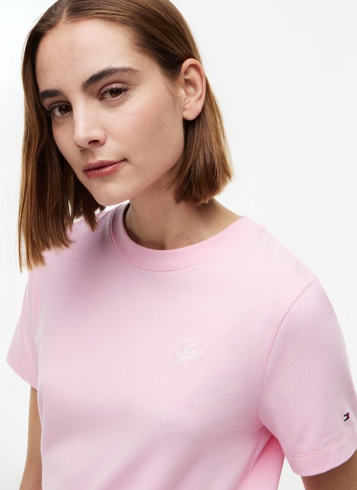 TOMMY HILFIGER Logo Embroidery Crew Neck T-Shirt - Image 3