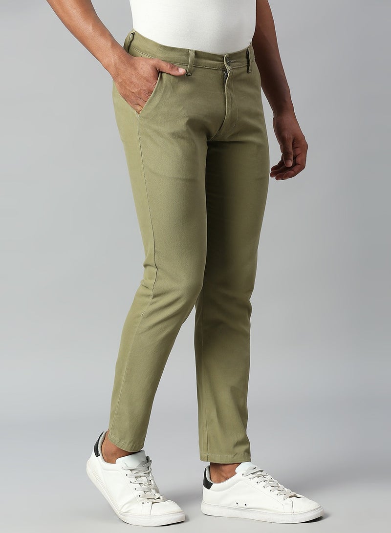 Dennis Lingo Light Olive Chinos for Men - Tapered Fit, 100% Cotton  - Image 3