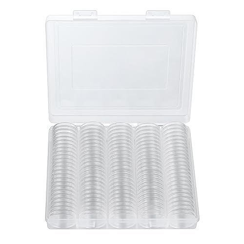 MUQING 240 PCS 30mm Plastic Coin Capsule Holder, 5 Sizes Protect Gasket Coin Case for Collectors, Round Coin Collecting Supplies with Storage Box - Image 3