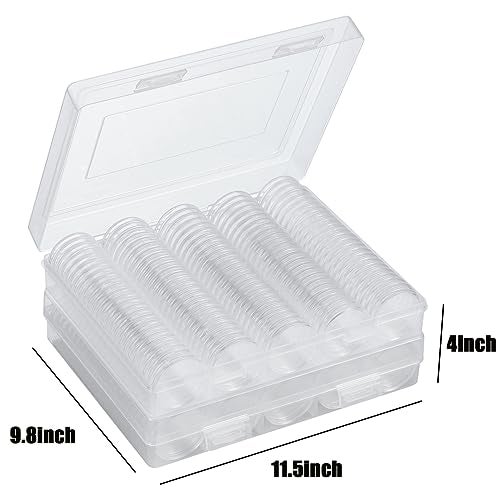 MUQING 240 PCS 30mm Plastic Coin Capsule Holder, 5 Sizes Protect Gasket Coin Case for Collectors, Round Coin Collecting Supplies with Storage Box - Image 2
