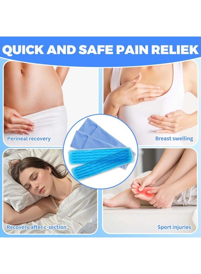 Ruheaou Postpartum Cold Pack, Perineal Cooling Pad Pregnancy & Hemorrhoid Pain Relief, Postpartum Ice Pack Pads with 2 Washable Sleeves (Blue (4 ice Pack+2 Fabric Cover)) - Image 5