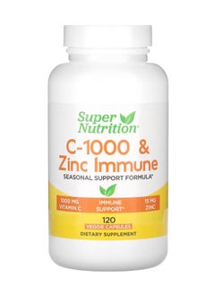 Super Nutrition C-1000 & Zinc Immune, 120 Veggie Capsules 