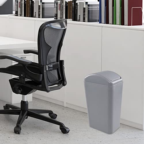 CadineUS 14 Liter Plastic Trash Can with Lid, Kitchen Bathrooom Office Garbage Bin Set of 2 - Image 5