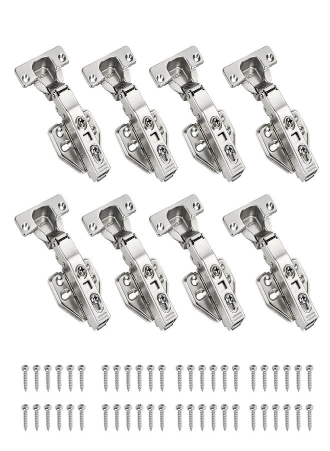 VOLO 8 Pieces (4 Sets) European Style Soft Close Concealed Cabinet Hinges | Clip On 0 Crank Full Overlay | for Kitchen Cabinets, Wardrobes & Office | Mild Steel, Nickel Finish | 1 Year Warranty - Image 1
