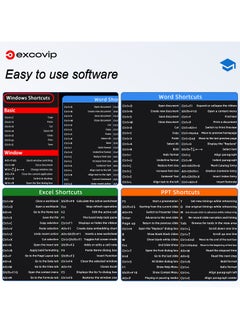 excovip Large Mouse Pad XL, Office Shortcut Mouse Pad, Extended Computer Mouse Pad/Desk Mat with Stitched Edges for Word/Excel/PPT (800x300mm) 0189  - Image 5
