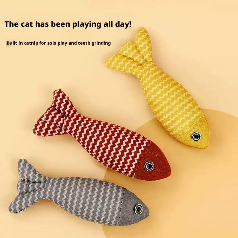 Cat Toy with Catnip - Plush Fish Toy - Image 1