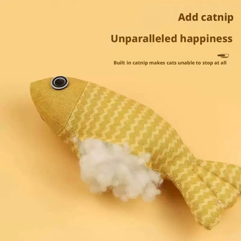 Cat Toy with Catnip - Plush Fish Toy - Image 3