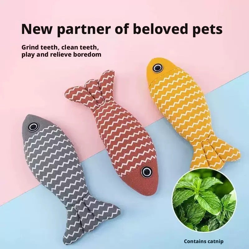 Cat Toy with Catnip - Plush Fish Toy - Image 2