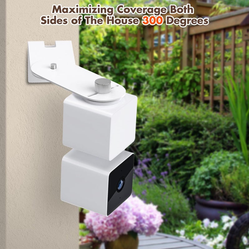 CaGuan 2Pack Metal Corner Wall Mount Bracket for Wyze Cam Pan V3/V2, Cam V4/V3/V2, Max Cover Both Sides of The House 300 Degrees Reduce Blind Spots, Indoor Outdoor Mount for Wyze - Image 4
