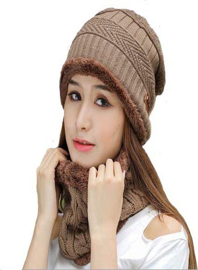 Alexvyan Unisex Fur Cap (Pack Of 2) (BrownWoolen-1_Light Brown_Free Size) - Image 1