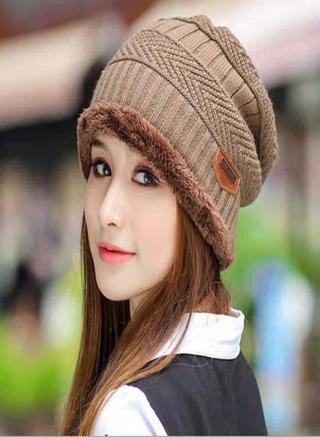 Alexvyan Unisex Fur Cap (Pack Of 2) (BrownWoolen-1_Light Brown_Free Size) - Image 3